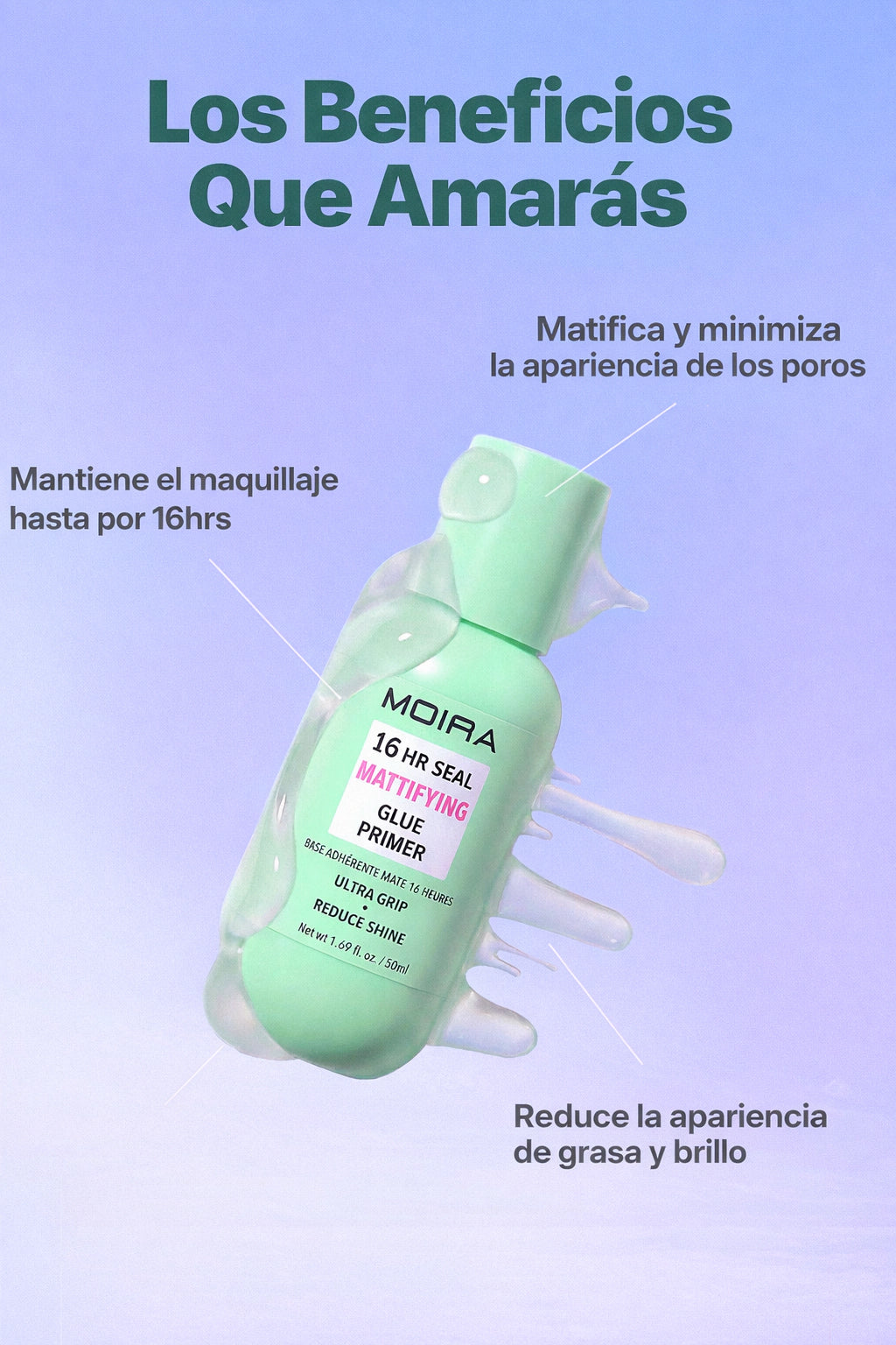 Primer Prebase Adhesiva Matificante 16hr - Moira
