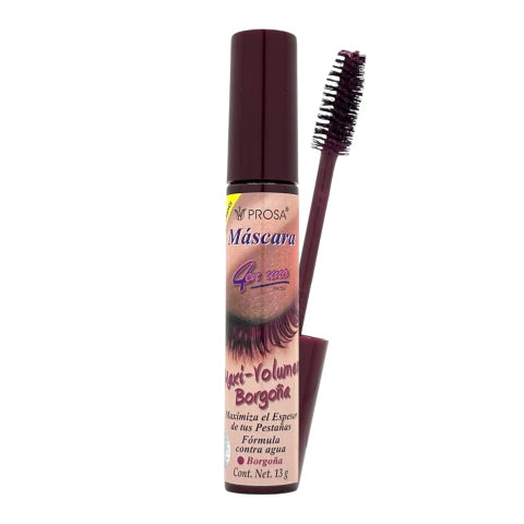 ¡NUEVO! Rimel Maxi Volumen Color Borgoña Mascara 4 en 1 - Prosa