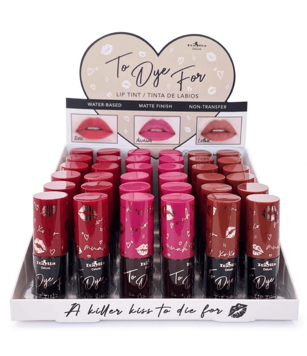 Display 36 pzs Tintas de labios “To Dye For” #166 - Italia Deluxe