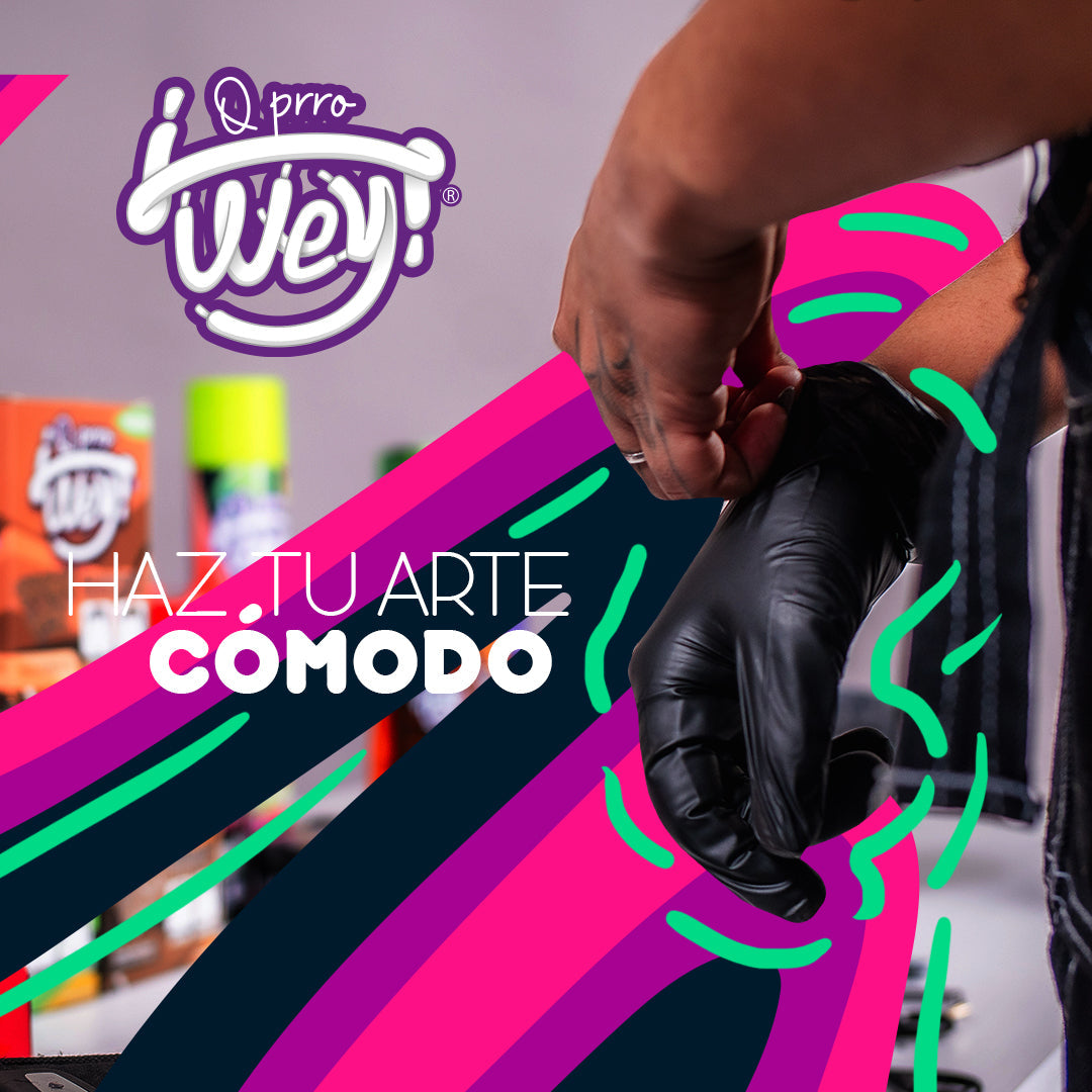 Guantes de Nitrilo Negro c/100 pzs - ¡Que prro wey!