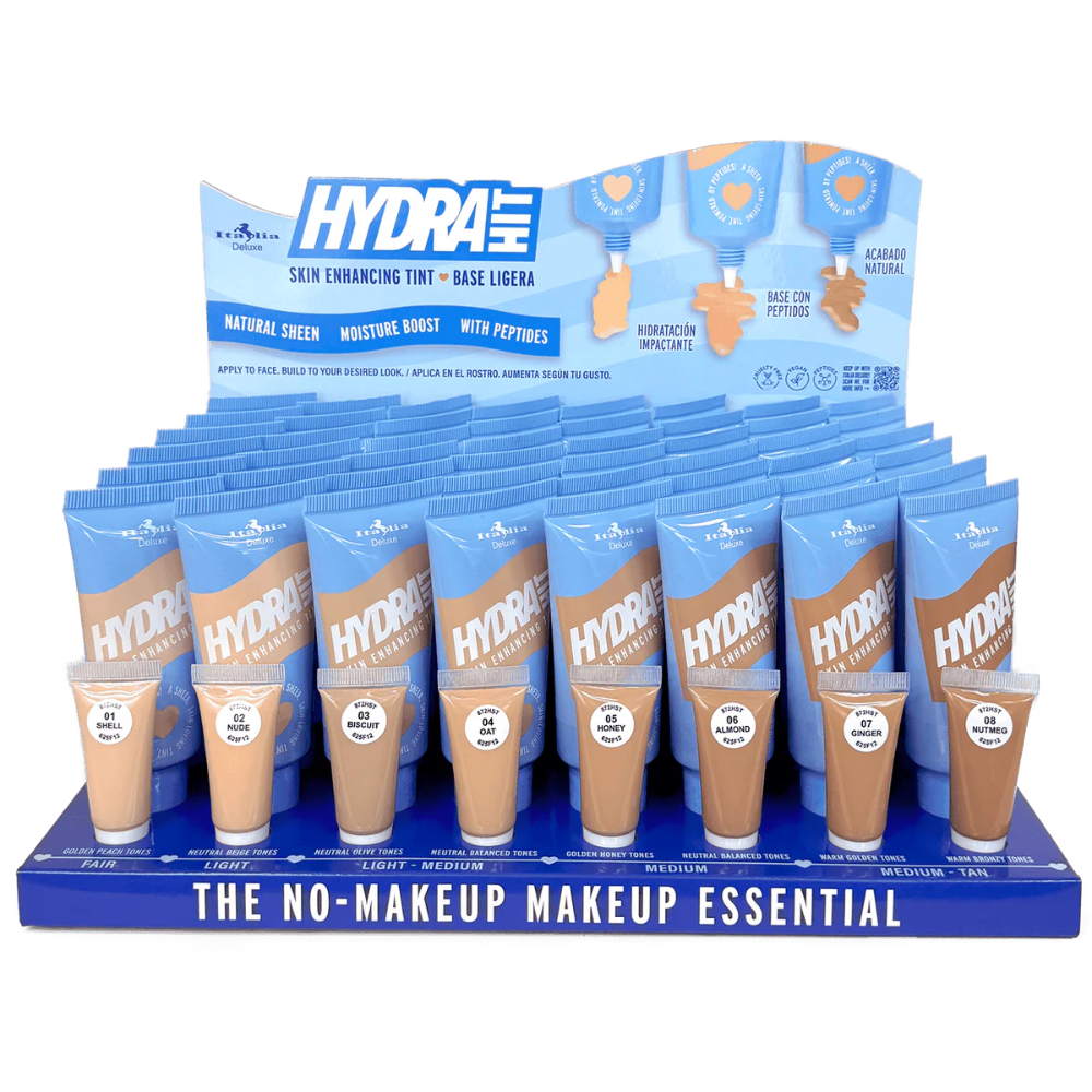 Gama de 8 pzs “Base de Maquillaje Hydrahit” Mod. 872HST - Italia Deluxe