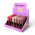Gama de 6 Labiales liquidos "Velvet Vibe" Efecto Terciopelado - ANANDA