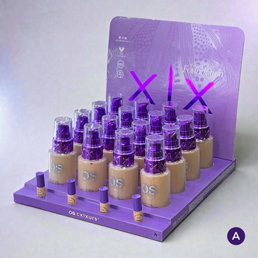 Display con 16 Piezas I Base de Maquillaje Hidratante - OS CXLXURS