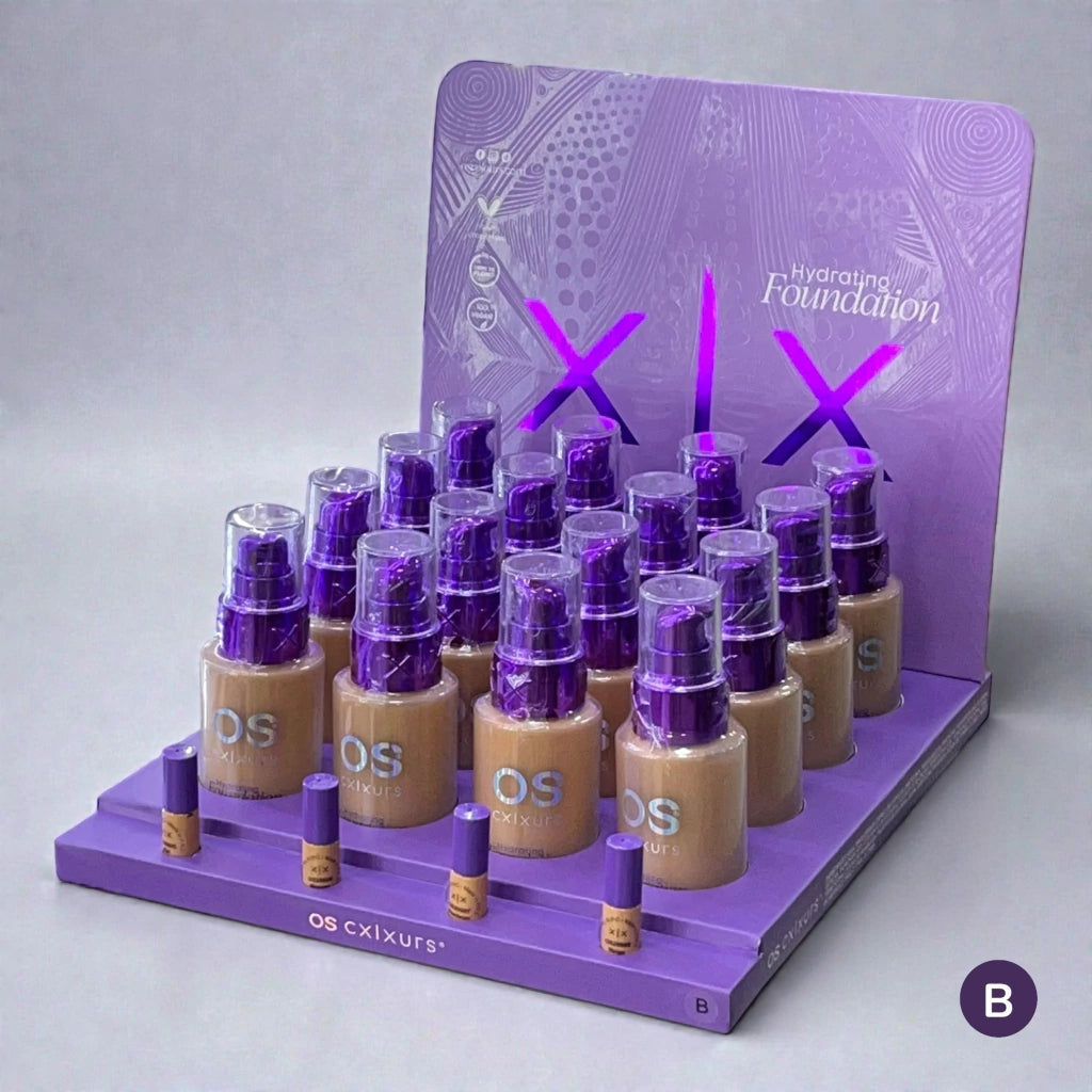 Display con 16 Piezas I Base de Maquillaje Hidratante - OS CXLXURS