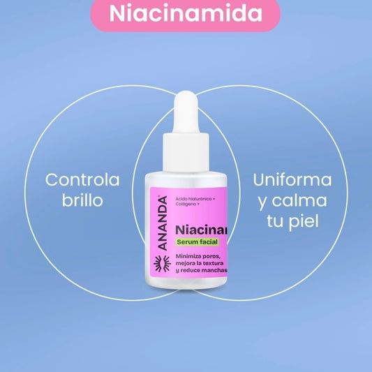 Serum Facial Niacinamida Acido Hialuronico + Colageno 30 ml ANANDA
