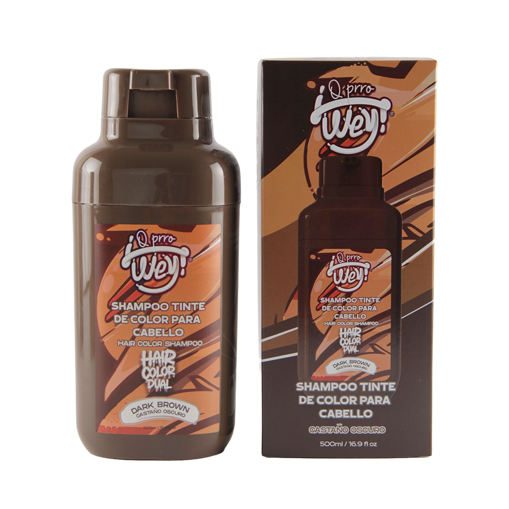 Shampoo Express Tinte Dark Brown  500ml - ¡Que prro wey!