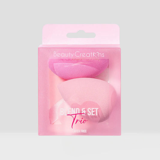 Trio de esponjas y borla / Blend & Set Beauty creations