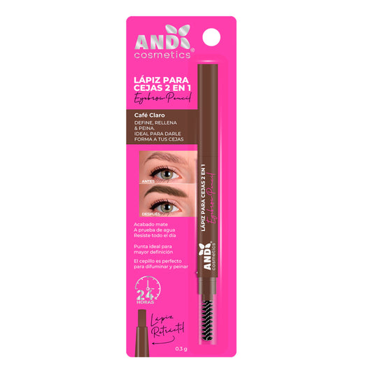 Lápiz retráctil 2 en 1 para cejas