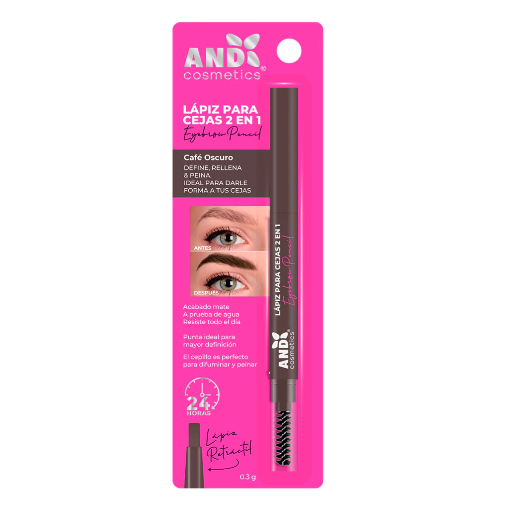 Lápiz retráctil 2 en 1 para cejas